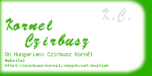 kornel czirbusz business card